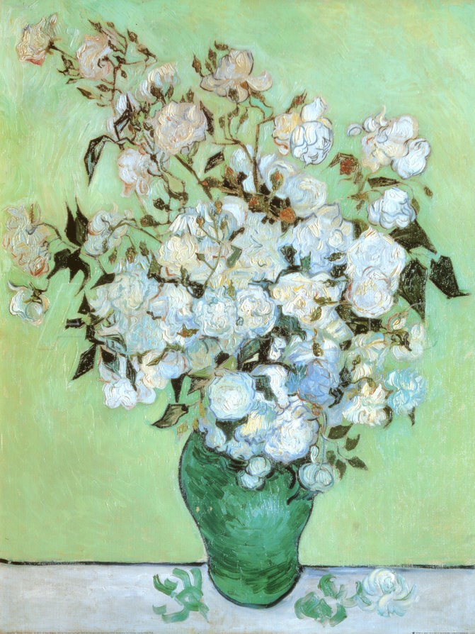 A Vase of Roses, c.1890 By Vincent Van Gogh